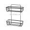 2 Tier  Stainless Steel Wire Rack Wall Mounted Adhesive Magic Sticker Bathroom Storage  Shelf Rack
