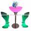 wireless LED table and chairs / futuristic china pub banquet bufat party led glowing cocktail bar tables, furniture living room