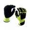 High Visibility Cut Resistant HPPE Liner Nitrile Sandy Coated Best TPR Anti Vibration Gloves