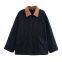 New style women's retro loose casual long-sleeved color-matched patchwork button-down blazer with collar