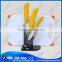 Handmade plastic banana shape handle ceramic kitchen knife