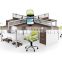 Typical Office Workstation 4 Person Open Aluminum Frame Glass Partition(SZ-WS918)