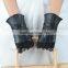 manufacture selling women's winter geniune leather gloves with bow and 3 point