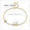 925 silver love letter shaped girls gold bracelet