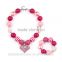 Wholesale chunky necklace, BubbleGum necklace bracelet,love pink pendent necklace