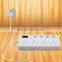 uk type suge protector socket with 4 port usb 13a 100-250v 4 way power outlet