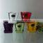 Hot sell cheap colorful glazed small ceramic white square vase with hole with saucer