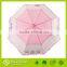 New Design Gradient Pink Lace Edge Wedding Stick Umbrella