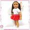 Newest 18 inch t-shirt with dress white t-shirt oem doll t-shirt