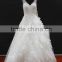 2016 new design! V-neckline two straps beautiful ruffle skirt lace beading wedding dress