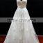 New beading lace appliques tulle drapping belt with beading trim sweetheart wedding dress