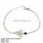 BXA-0926 925 Silver Religion Beaded Bracelet with Small Charm and Amethyst