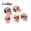 Light-Gold Plastic Skull Bead Rhinestone for Paracord Bracelet DIY Leathercraft #GP015-22G(02)