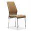 PU Leather Chromed Metal Contemporary Dining Chair