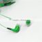 Green color EL glowing platic earphone with partly EL glowing cable for mobile phone