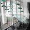 Indoor glass stringer Straight Stairs with side laminated glass steps