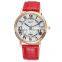 2016 latest WEIQIN W40002 unisex 40mm diameter leather strap day date featured roman numerals watch