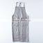 Custom blue cotton canvas kitchen cooking apron with cross-back straps