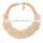 Crystal beads ball charms golden color necklace