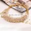 Crystal beads ball charms golden color necklace