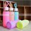 Cheap plastic silicone sleeve clear sport bottle,screw lid handle plastic water bottle,custom colorful sports water bottle