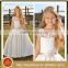 LBFG16 Beautiful Lace Bodice Sleeveless Flower Girl Tulle Dress Full Length Stain Ball Gowns for Little Girls for Weddings
