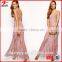 Fashion Plunging Neckline Maxi Dress Lace Sexy Night Dress for Women