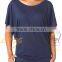 Zegaapparel 2014 fashion black plain DRAPED FLOWY DRESS