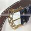 cheap price wide PU leather crown shape buckle belt for women