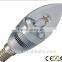 3W 85-265v 240lm Pointed Tail led candle lights yangzhou LED factory supply with CE ROHS C-tick FCC certificate