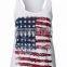 Cotton printing American flag design loose tank top for women