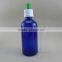 1oz blue Glass eliquid dropper bottle with childproof cap