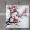 Modern Canvas Flower White Black Red Painting