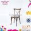 wooden cross back chair without armrest