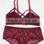 Sexy plus size bra set in lace material/V-neck lace bra set