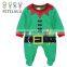 Red Green Father Christmas Footed Baby Christmas Romper Wholesale