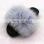 Myfur Real Fox Fluffy Slippers/Fox Fur Slides rubber/Fur Sandals