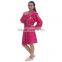Women Hooded print floor length bath robe