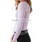 2017 OEM Sheer Minimal-femme Long Sleeves Ruched Fancy Blouse