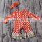 2016 wholesale kids romper cotton lace ruffle romper kids lovely dots print kids winter rompers