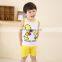 2016 New Cartoon Summer Baby Boy Clothing Set Tank Top + Shorts Kid Summer Set