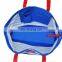 Fashionable lady blue white stripes shoulder bag canvas beach tote bag