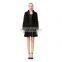 adjustable black woman mink fur coats with zipper from China