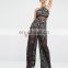 Hot Sale Latest Fashion Design Sexy Jumpsuit, Kendall and Kylie Lace Sleeveless Women's Black Jumpsuit for Ladies
