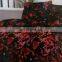 Flower printed flannel fleece bed sheet set, fleece bed covers