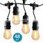 E27 LED string light Outdoor Light String S14 Edison Bulb Led serial Lights 48ft 15 sockects-EU plug
