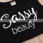 Baby Girls Clothes Sets Letter Sleeveless Vest Tops+Leopard Patchwork Skirts Summer Clothing Set