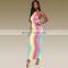 2020 New Fashion Sleeveless Rainbow Printing Dress for Summer Cheap Wholesale
