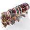 Family PU Leather Key Chain Adult Children Circle Tassel Bracelet Wristlet Keychains Snake Leopard Ring Wrist 21colors