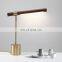 Amazon Hot Nordic Luxury Modern bed side lamp gold metal wooden copper table lamp decorative for home hotel